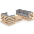 Miniatyrbilde 1 av 10: vidaXL Hagesofagruppe med puter 6 deler heltre furu