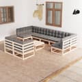Miniatyrbilde 1 av 11: vidaXL Hagesofagruppe med puter 10 deler heltre furu
