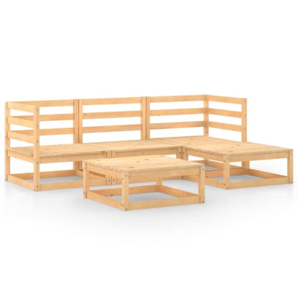 vidaXL Hagesofagruppe 5 deler heltre furu