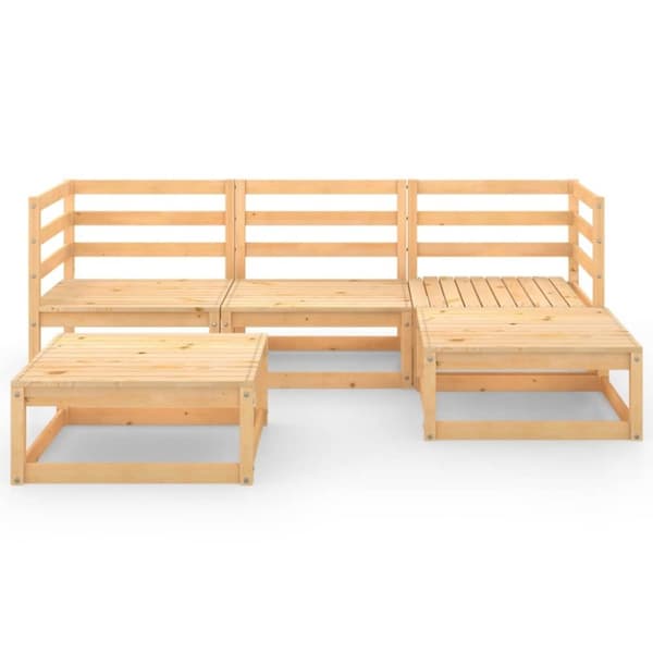 vidaXL Hagesofagruppe 5 deler heltre furu