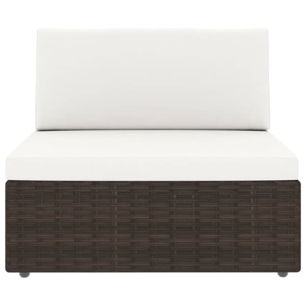 vidaXL Hagesofagruppe med puter 6 deler polyrotting brun