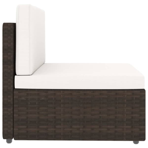 vidaXL Hagesofagruppe med puter 6 deler polyrotting brun