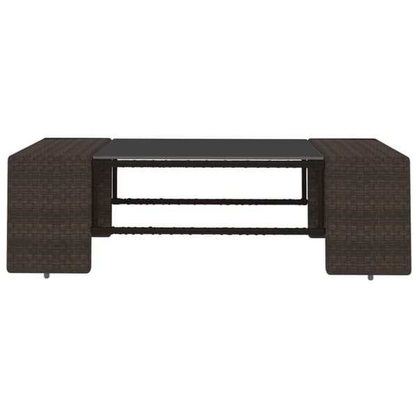 vidaXL Hagesofagruppe med puter 6 deler polyrotting brun