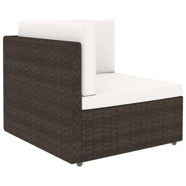 vidaXL Hagesofagruppe med puter 6 deler polyrotting brun