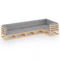 Miniatyrbilde 2 av 11: vidaXL Hagesofagruppe med puter 6 deler heltre furu