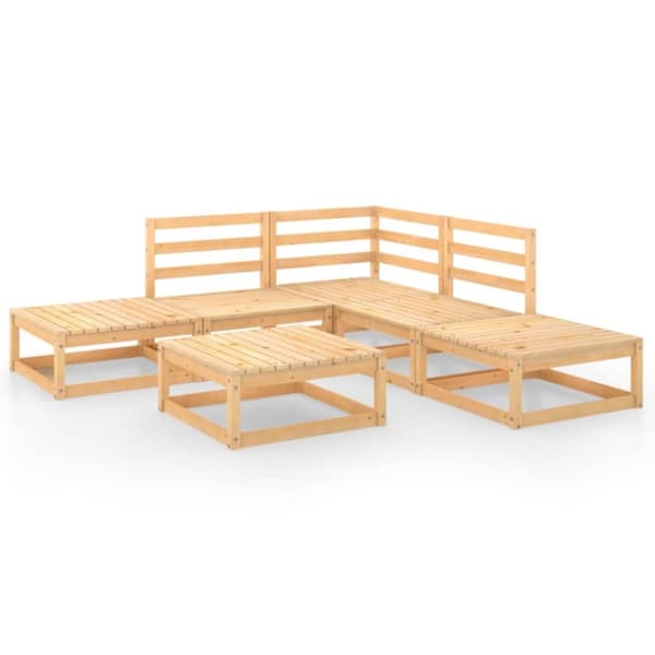 vidaXL Hagesofagruppe 6 deler heltre furu