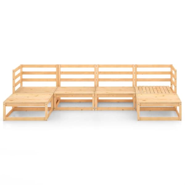 vidaXL Hagesofagruppe 6 deler heltre furu
