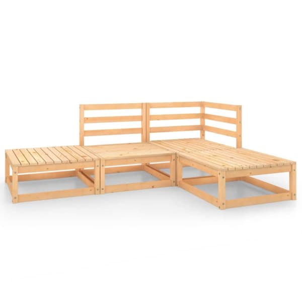 vidaXL Hagesofagruppe 4 deler heltre furu