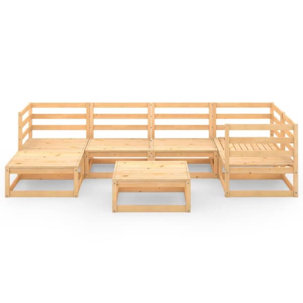 vidaXL Hagesofagruppe 7 deler heltre furu