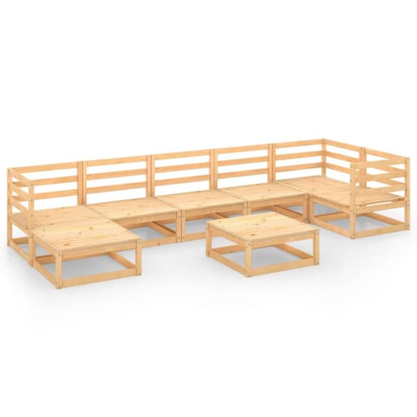 vidaXL Loungegrupp 8 delar massiv furu