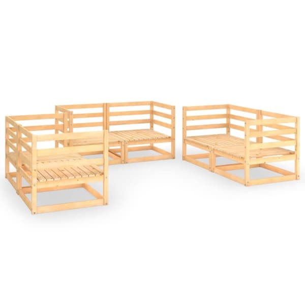 vidaXL Hagesofagruppe 6 deler heltre furu