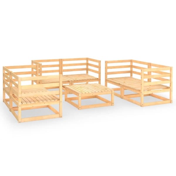 vidaXL Hagesofagruppe 7 deler heltre furu