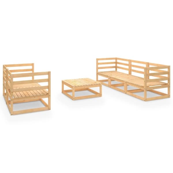 vidaXL Hagesofagruppe 6 deler heltre furu