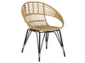 Miniatyrbillede 6 af 11: Cafesæt Beige Sort Rattan Jern og Glas Flet Havestole og Sofabord Puder Tilbehør Vedligeholdelsesfri Havemøbler Moderne Boho Have Balkon