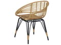 Miniatyrbillede 7 af 11: Cafesæt Beige Sort Rattan Jern og Glas Flet Havestole og Sofabord Puder Tilbehør Vedligeholdelsesfri Havemøbler Moderne Boho Have Balkon