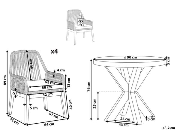 8-sits Utomhus Trädgårdsmöbler Bord med 8 Stolar i Grå Färg av Fibercement och Ljusa Ben av Acaciaträ i Modern Stil