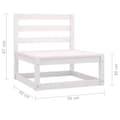 Miniatyrbillede 6 af 6: vidaXL midtermodul til havesofa massivt fyrretræ hvid