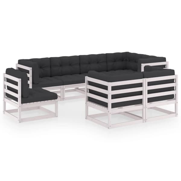 vidaXL Hagesofagruppe med puter 8 deler heltre furu
