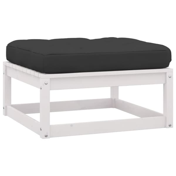 vidaXL Hagesofagruppe med puter 12 deler hvit heltre furu