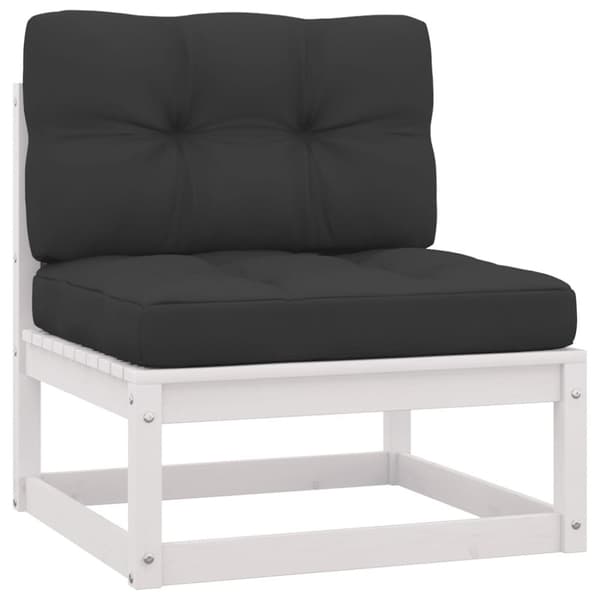 vidaXL Hagesofagruppe med puter 6 deler hvit heltre furu