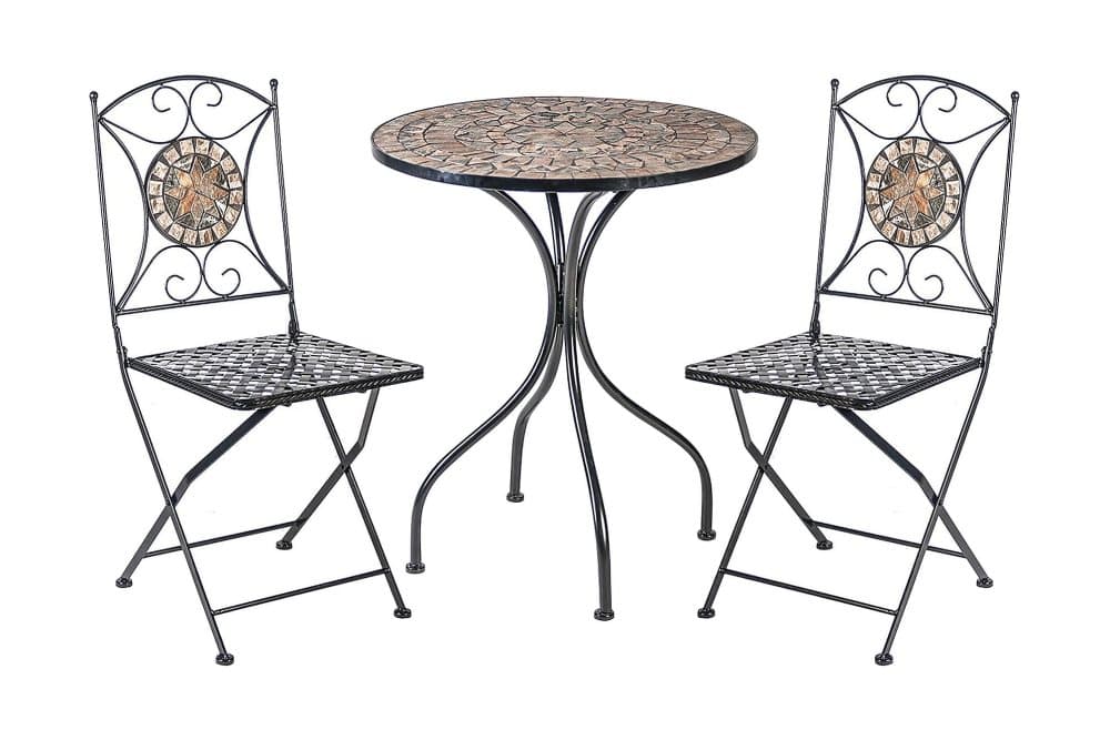 Balkongset Mosaic Bord Och 2 Stolar D60xh70 cm