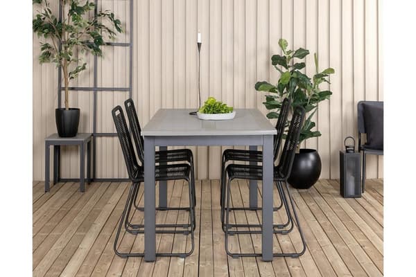 Albany Udvideligt Spisebordssæt 160cm + 4 Lindos Stole Brun/