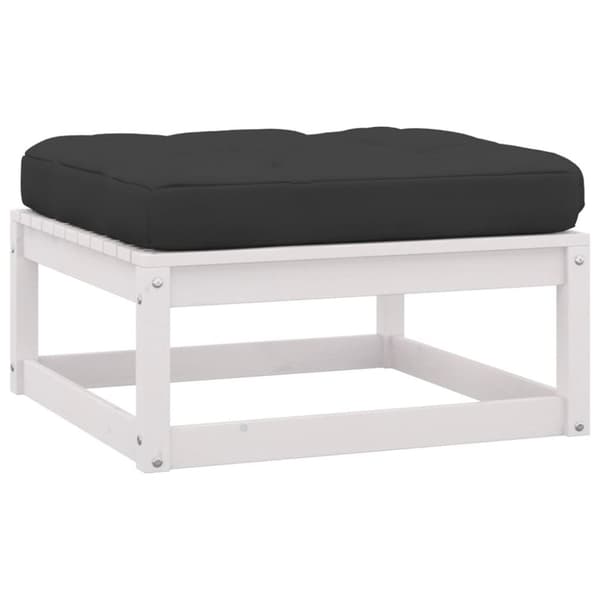 vidaXL Hagesofagruppe med puter 10 deler hvit heltre furu