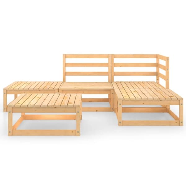 vidaXL Hagesofagruppe 5 deler heltre furu