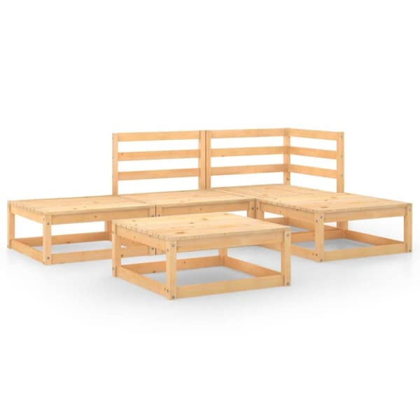 vidaXL Hagesofagruppe 5 deler heltre furu