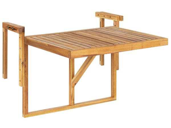 Balkongbord Ljust Akaciaträ 60 x 55 cm Utomhus Rälsdäck
