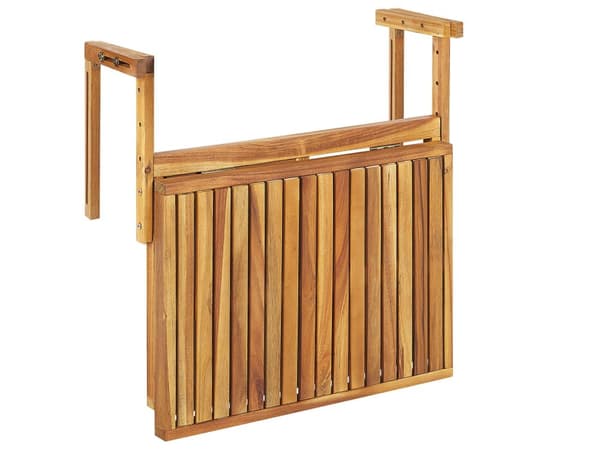 Balkongbord Ljust Akaciaträ 60 x 55 cm Utomhus Rälsdäck