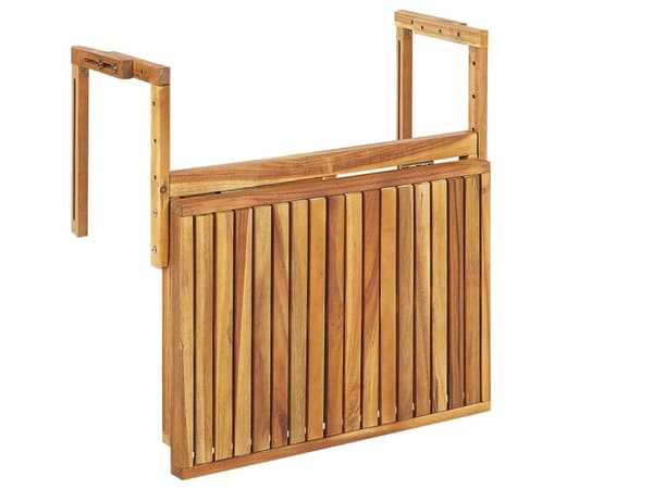 Balkongbord Ljust Akaciaträ 60 x 55 cm Utomhus Rälsdäck
