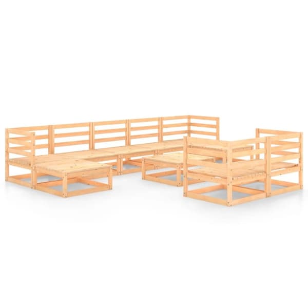 vidaXL Hagesofagruppe 10 deler heltre furu