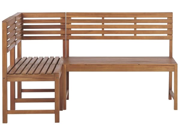 Balkon Hjørnebænk Sæt Akacietræ Lysfarve 160 x 100 cm Foldebord Lille gårdhavebestandig