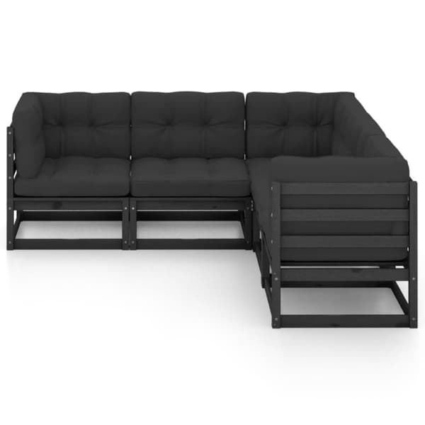 vidaXL Hagesofagruppe med puter 5 deler heltre furu