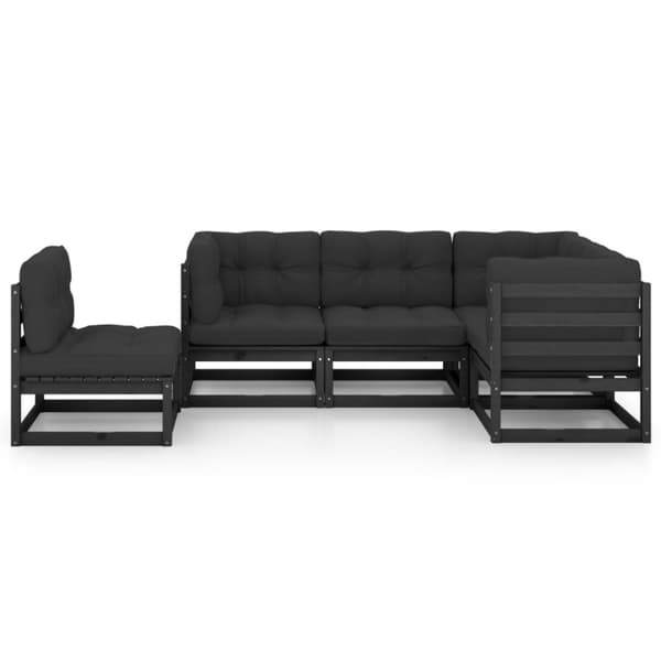 vidaXL Hagesofagruppe med puter 5 deler heltre furu