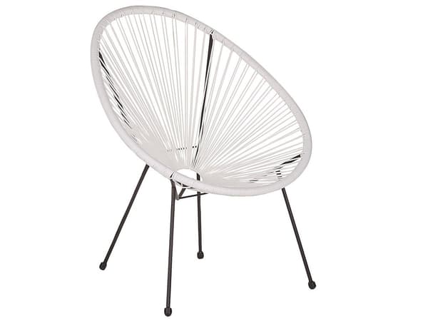 Balkongset Vit Konstrotting Bord och 2 Stolar 3 Delar Modern