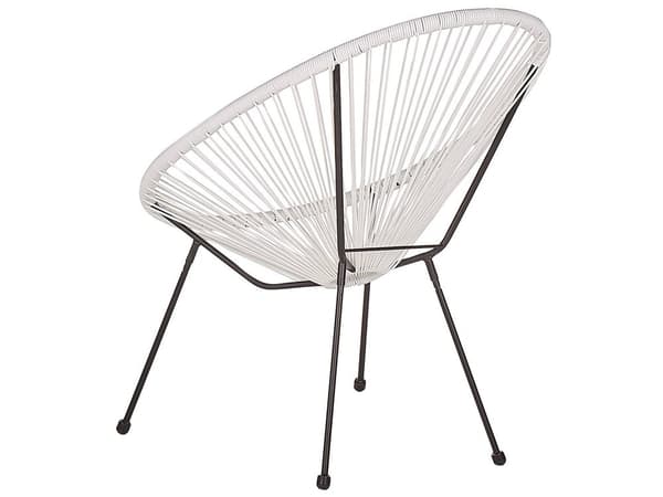Balkongset Vit Konstrotting Bord och 2 Stolar 3 Delar Modern