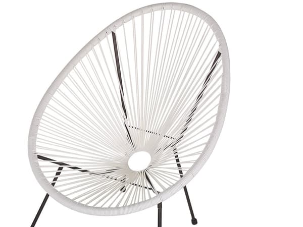 Balkongset Vit Konstrotting Bord och 2 Stolar 3 Delar Modern