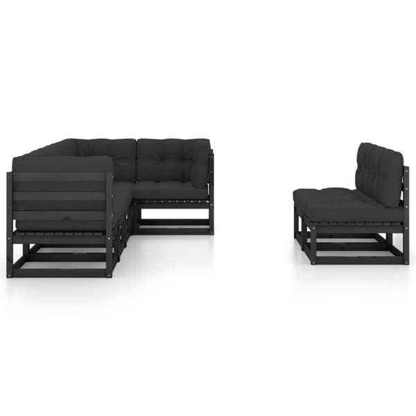 vidaXL Hagesofagruppe med puter 7 deler heltre furu