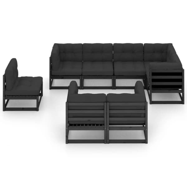 vidaXL Hagesofagruppe med puter 8 deler heltre furu