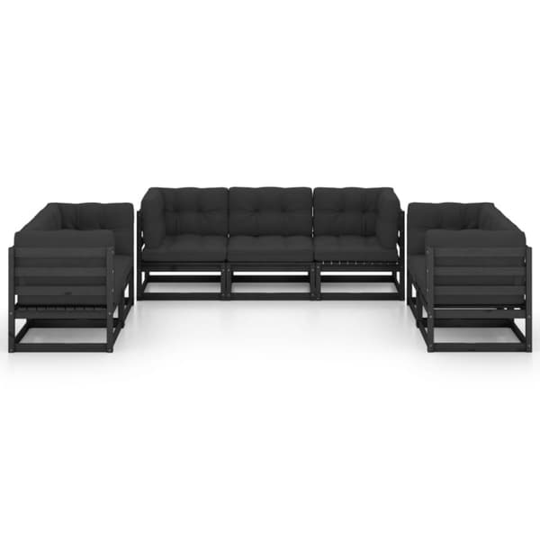 vidaXL Hagesofagruppe med puter 7 deler heltre furu