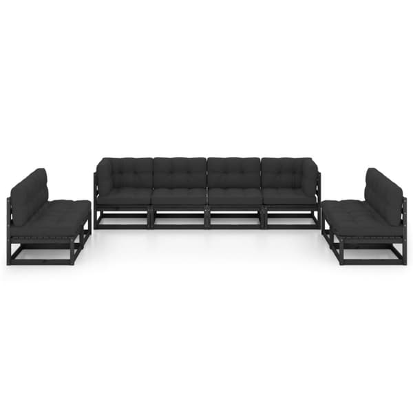 vidaXL Hagesofagruppe med puter 8 deler heltre furu