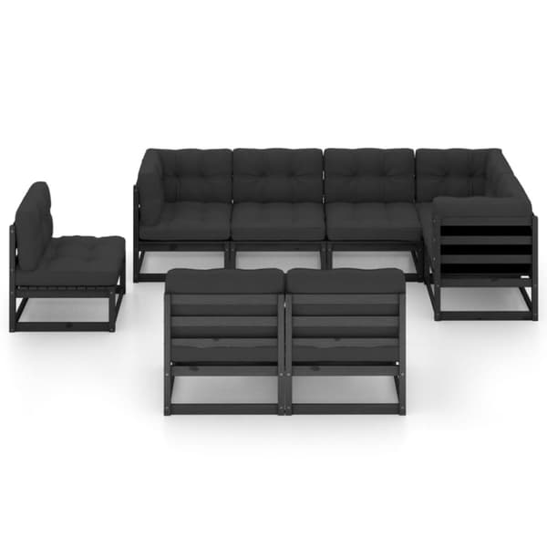 vidaXL Hagesofagruppe med puter 8 deler heltre furu