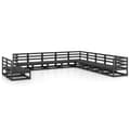 Miniatyrbilde 2 av 9: vidaXL Hagesofagruppe 11 deler svart heltre furu