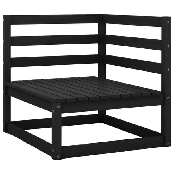 vidaXL Hagesofagruppe 10 deler svart heltre furu