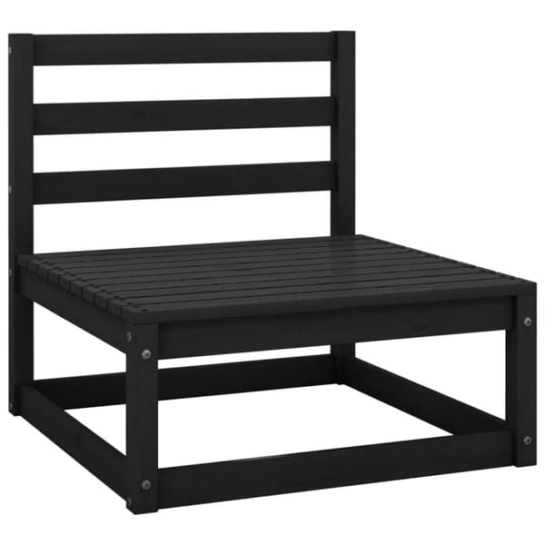 vidaXL Hagesofagruppe 10 deler svart heltre furu