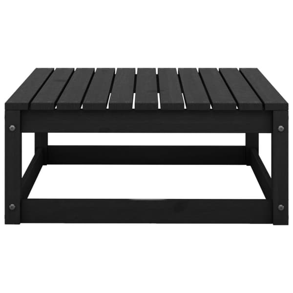 vidaXL Hagesofagruppe 10 deler svart heltre furu