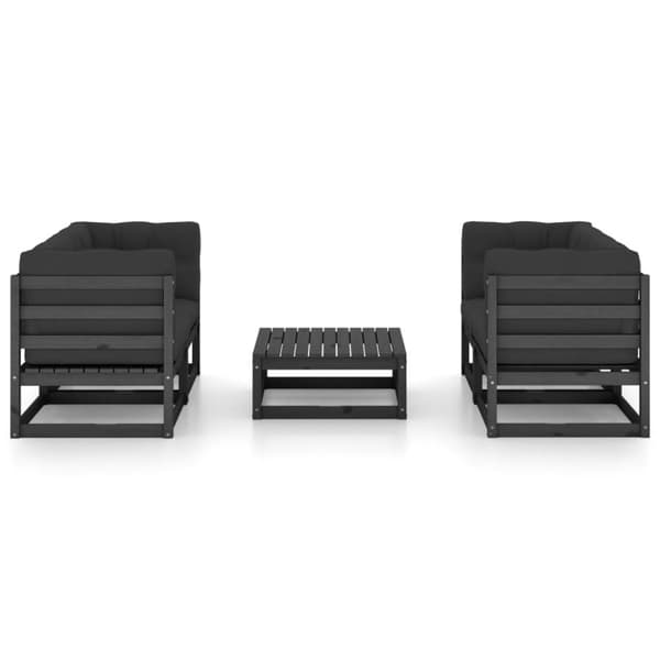 vidaXL Hagesofagruppe med puter 5 deler heltre furu