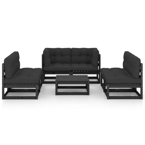 vidaXL Hagesofagruppe med puter 7 deler heltre furu